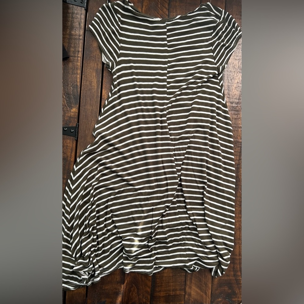 Pinc Kids Casual Striped Dress - Brown and White